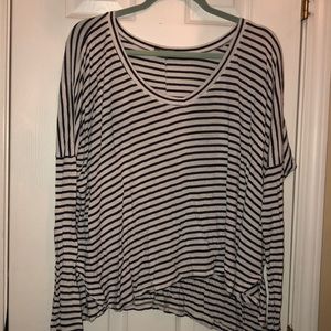 V neck striped shirt